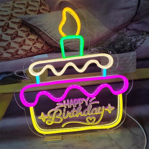 Happy birthday neon sign