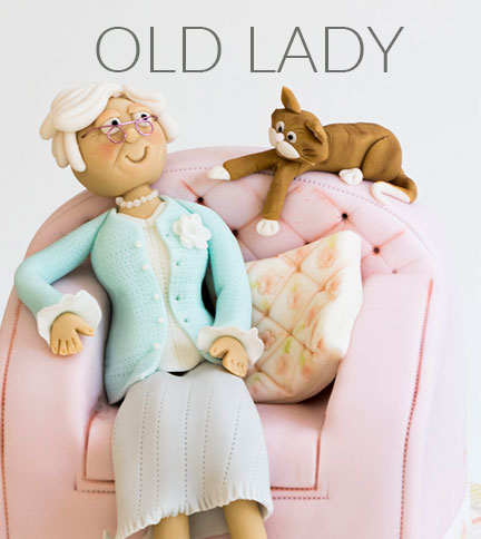 Create an adorable old lady from sugar to compliment your cake