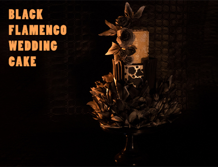 Black Flamenco Wedding Cake
