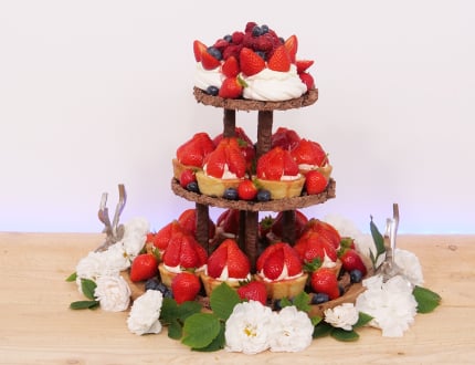 Strawberry Meringue Chocolate Tower