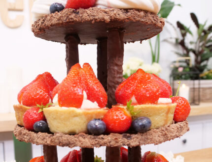 Strawberry Meringue Chocolate Tower