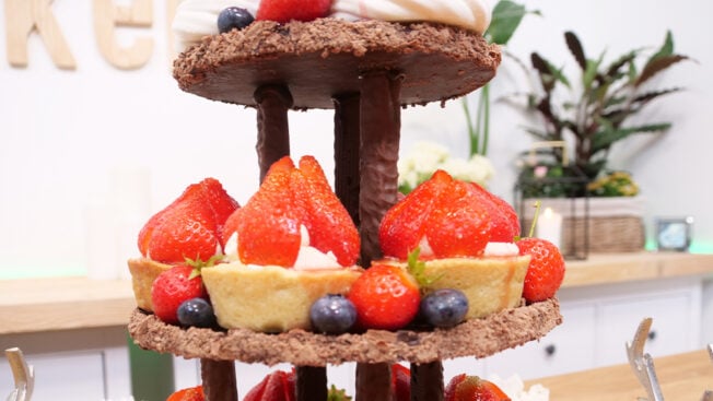 Strawberry Meringue Chocolate Tower