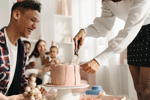 Cake being cut