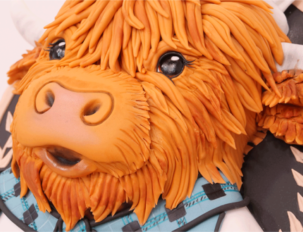 The Kilted Baker Highland Cow cake