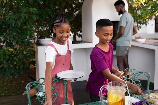 Children enjoying brunch meal