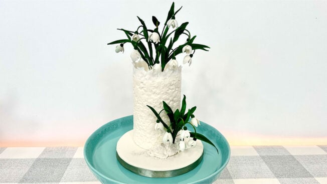 Sugar Snowdrops wedding cake